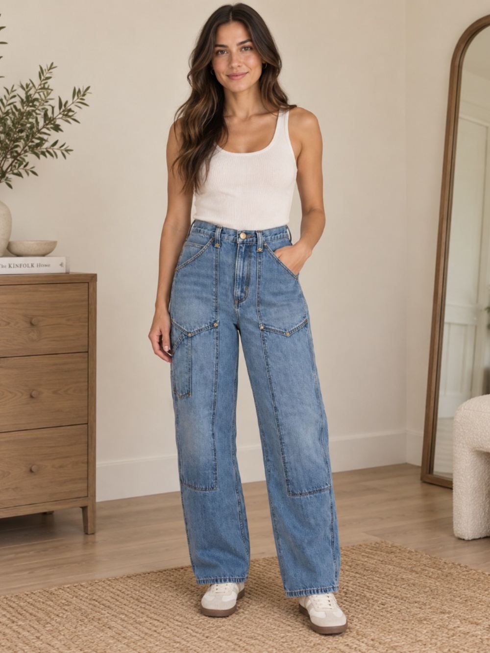 RE/DONE Super High Workwear Jeans 27 High Rise Carpenter Utility Wide Leg Denim